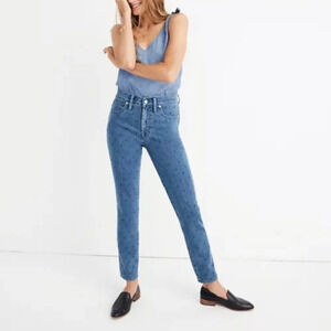 Madewell Slim Straight Navy Dot Jeans - Size 25